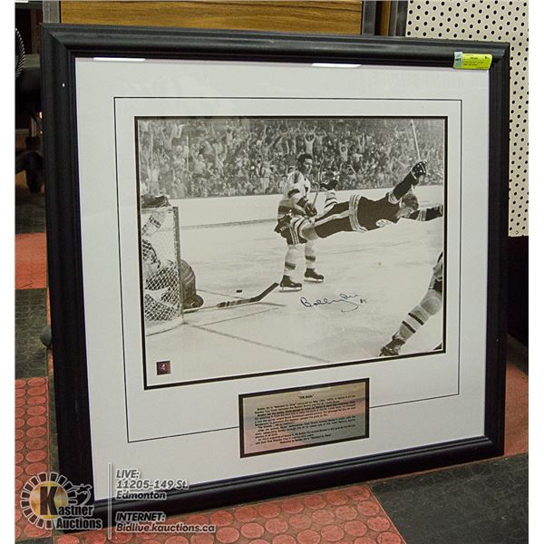 SIGNED AND FRAMED 16"X20" BOBBY ORR"THE GOAL"