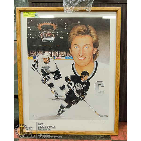 FRAMED 20"X26" WAYNE GRETZKY LITHOGRAPH