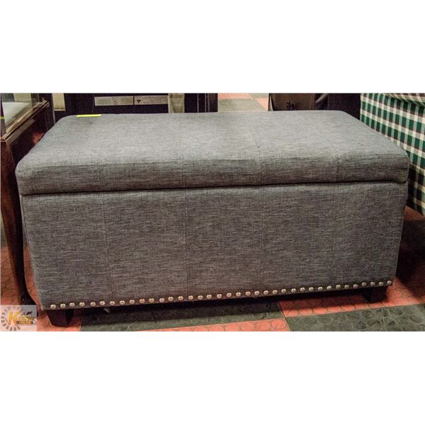 STORAGE BENCH- GREY FABRIC- 34" X 18" X 16"