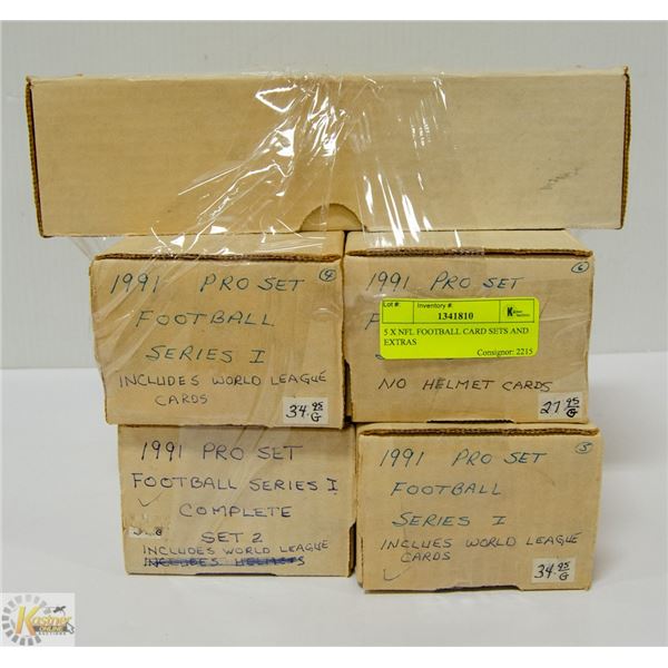 5 X NFL FOOTBALL CARD SETS AND EXTRAS