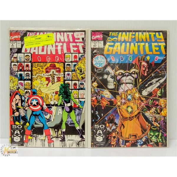 2 X INFINITY GAUNTLET COMICS #1 AND #2 KEY ISSUES