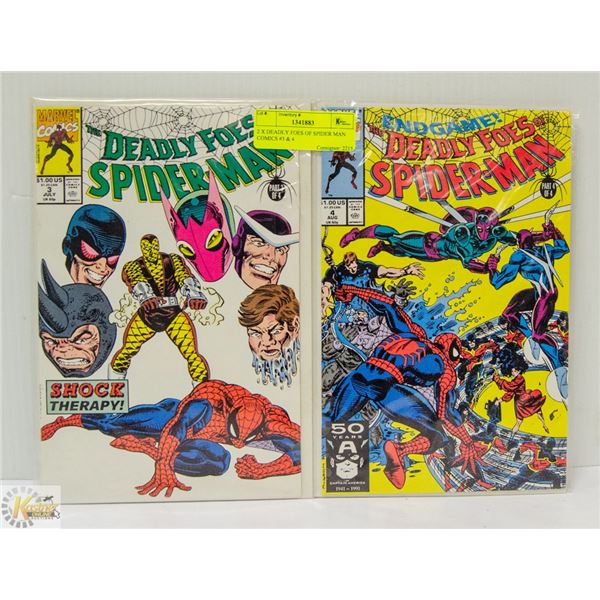 2 X DEADLY FOES OF SPIDER MAN COMICS #3 & 4