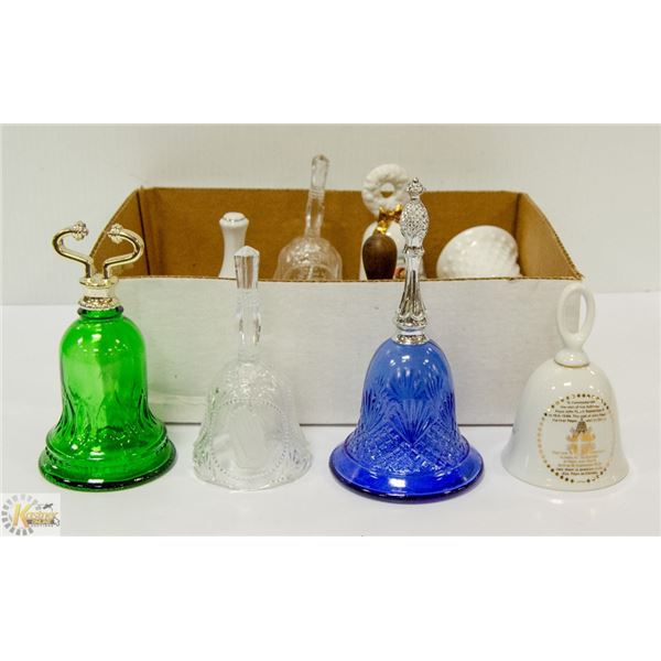 FLAT OF GLASS, CERAMIC BELLS