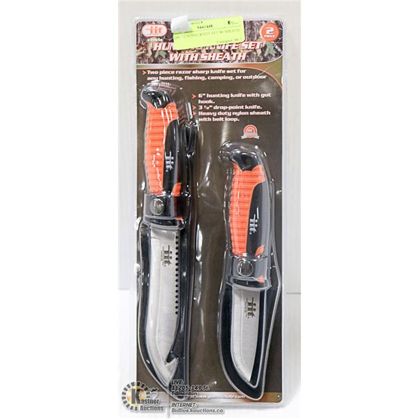 2PC HUNTING KNIFE SET W/ SHEATH