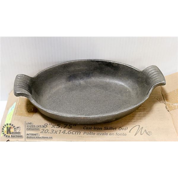 NEW 8" CAST IRON OVAL SKILLET