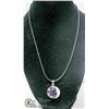 Image 1 : AMETHYST STONE WRAPPED IN MOON & STARS NECKLACE