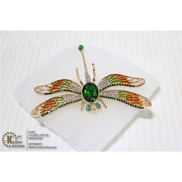 DRAGONFLY  RHINESTONE BROOCH