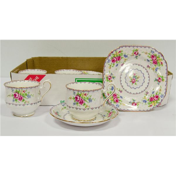 11 PC ROYAL ALBERT PETIT POINT BONE CHINA - CUPS,