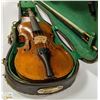 Image 4 : ANTIQUE VIOLIN /W BOW, CASE & EXTRA TAILPIECE, EBO