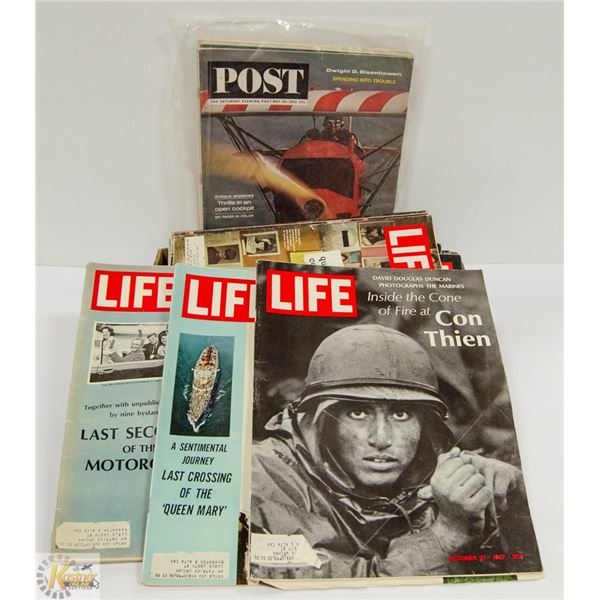 FLAT OF ASSORTED  ISSUES OF LIFE MAGAZINES 1960'S