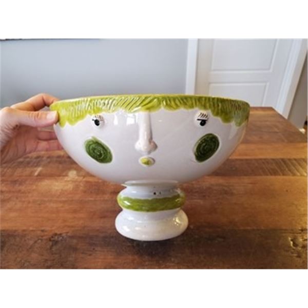 HUGE MOD PEDESTAL 2 SIDED FACE BOWL BY GLOBAL VIEW
