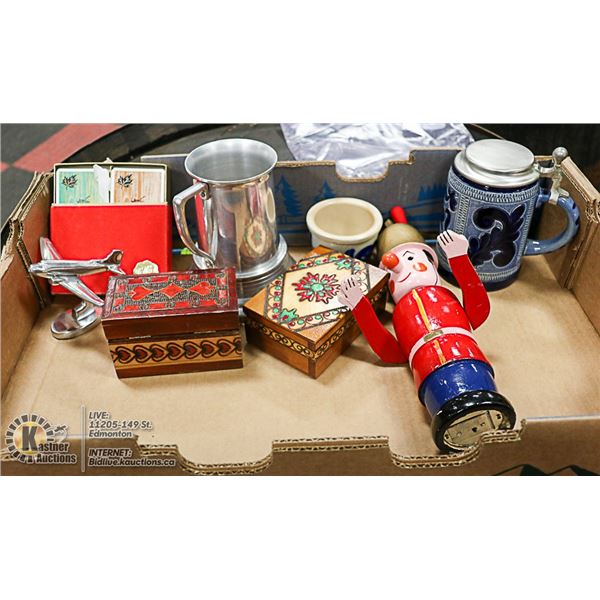 FUN PLANE, BEER STEINS AND POT BUNDLE