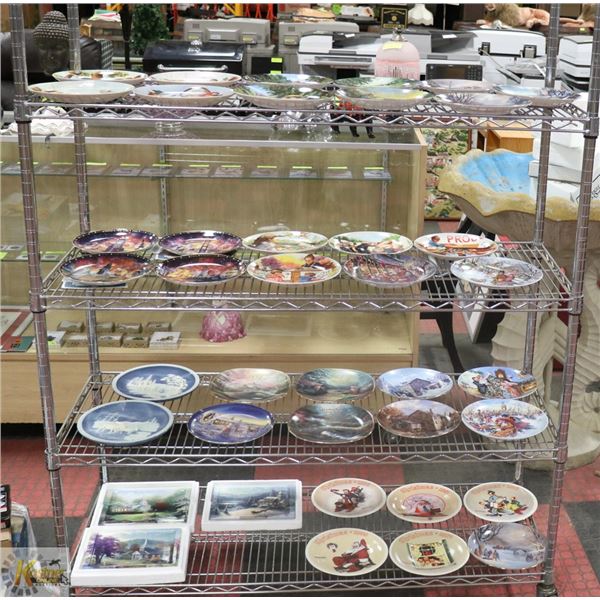 5 SHELVES OF COLLECTOR PLATES