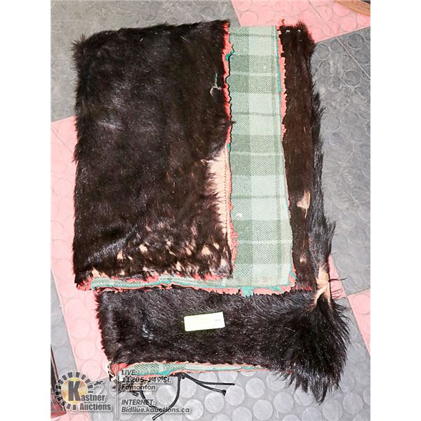 ANTIQUE COW HIDE RUG LINED