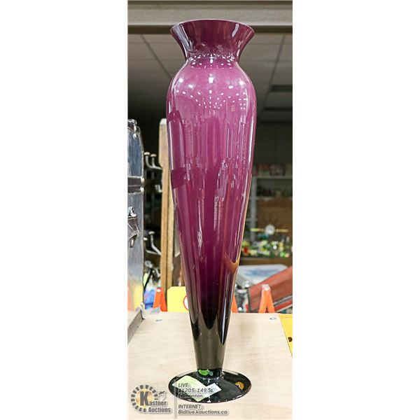 20" PURPLE GLASS VASE