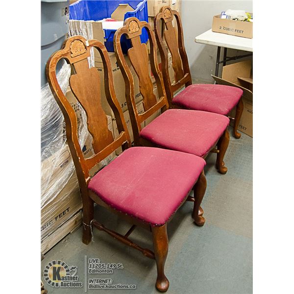 LOT OF 3 PRESS BACK CHAIRS
