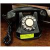 Image 1 : VINTAGE 1945 BLACK ROTARY PHONE W/ SOME DAMAGE