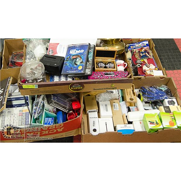 PALLET OF STORAGE FINDS-OFFICE SUPPLIES, GLASS