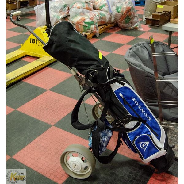 COMPLETE GOLF SET WITH CART DUNLOP