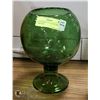 Image 1 : GREEN VINTAGE BUBBLE GLASS VASE