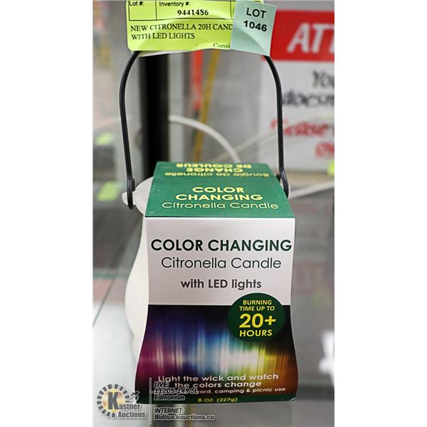 NEW CITRONELLA 20H CANDLE WITH LED LIGHTS