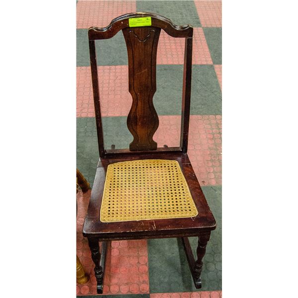 ANTIQUE ROCKING CHAIR - CHILD - CANE SEAT