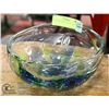 Image 1 : BLUE AND GREEN ART GLASS BOWL