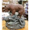 Image 1 : CONCRETE BEAR ON ROCKS FISHING GARDEN STATUE