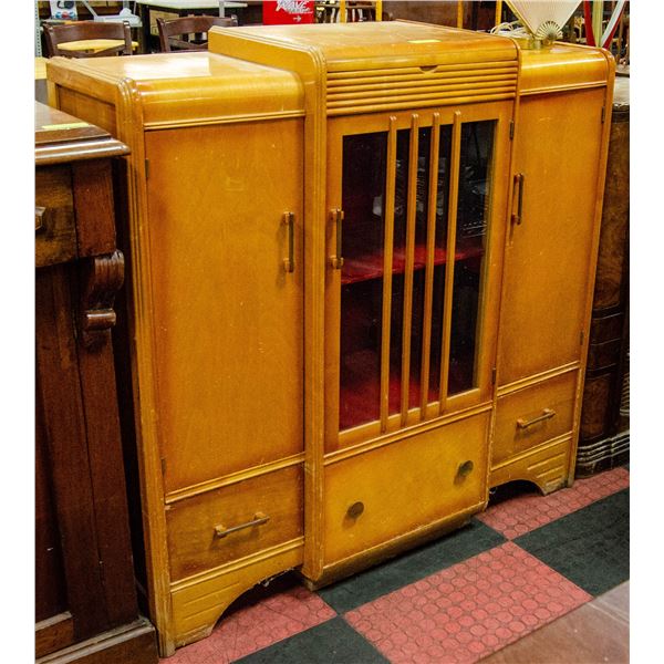 47" X 16.5 X 46" ART DECO PERIOD SIDEBOARD