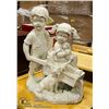 Image 1 : BOY AND GIRL GARDEN STATUE, 20" TALL X 16" WIDE