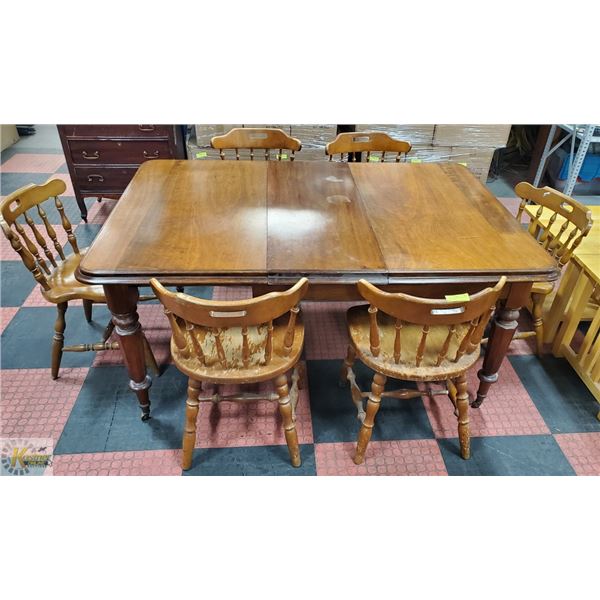 63" X 43" X 30" DINING ROOM TABLE WITH 6 CHAIRS