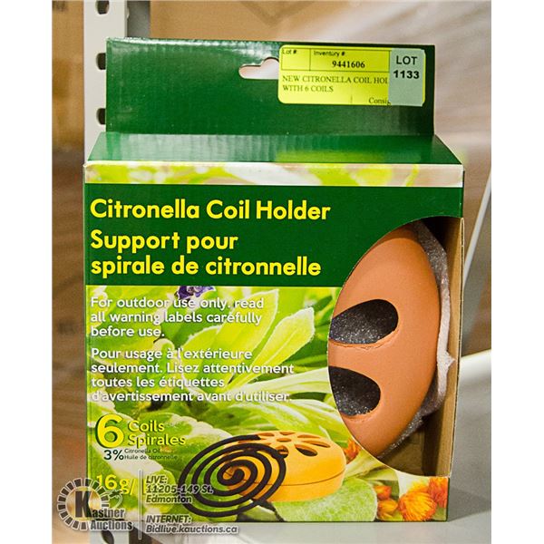 NEW CITRONELLA COIL HOLDER WITH 6 COILS