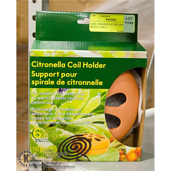 NEW CITRONELLA COIL HOLDER WITH 6 COILS