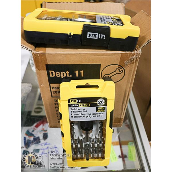 28 PIECE T-HANDLE SCREWDRIVER SET