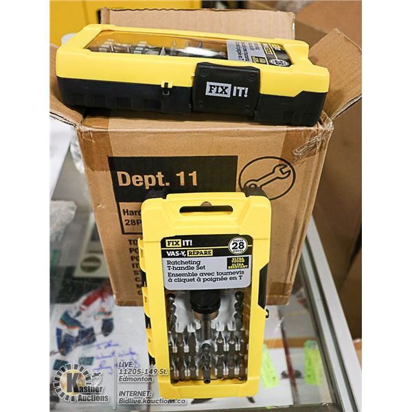 28 PIECE T-HANDLE SCREWDRIVER SET