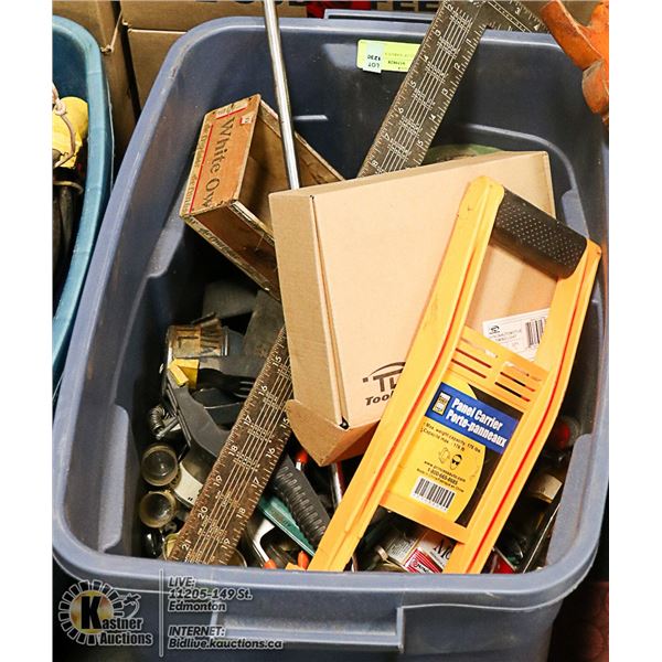 TOTE FULL OF VARIOUS TOOLS