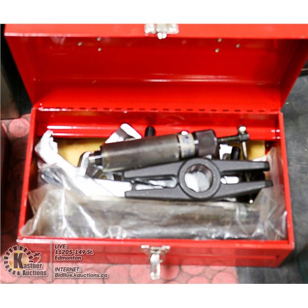 RED TOOLBOX WITH PULLER TOOLS