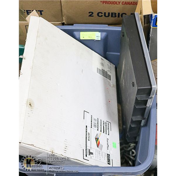 TOTE WITH STORAGE CONTAINERS ANMD TOOLS