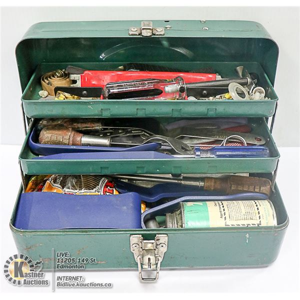 GREEN TOOLBOX WITH TOOLS