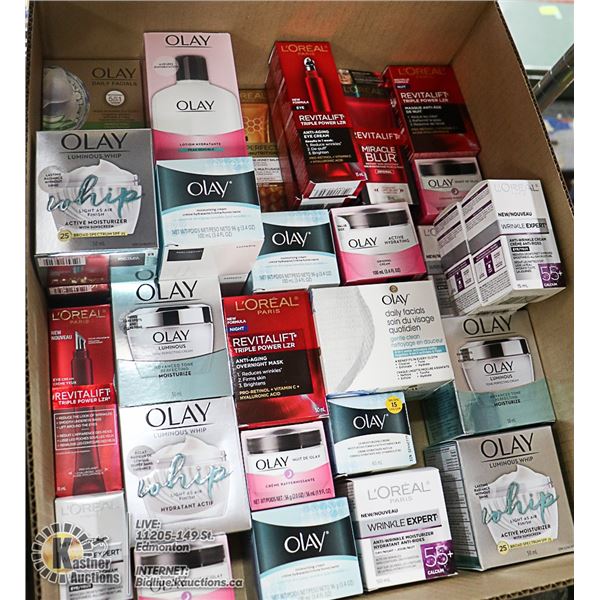 BOX OF SKIN CARE PRODUCTS LOT