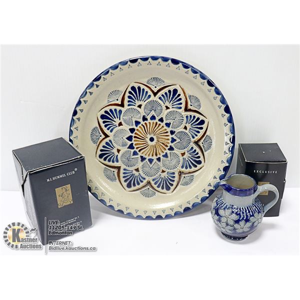 PAIR OF HUMMEL FIGURINES W/ BOXES & GERMAN SALT