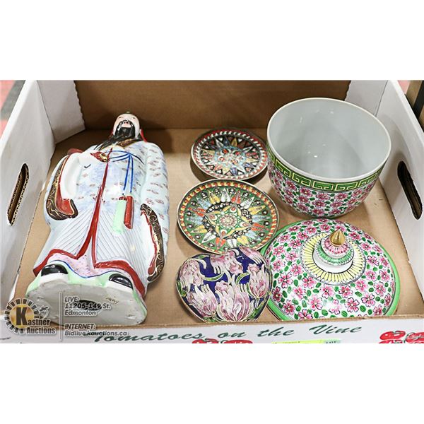 PORCELAIN ASIAN ITEMS AND CHAMPLEVÉ / CLOISONNÉ