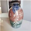 Image 1 : STONEWARE POTTERY  VASE // PAINTED MOUNTAIN SCENE
