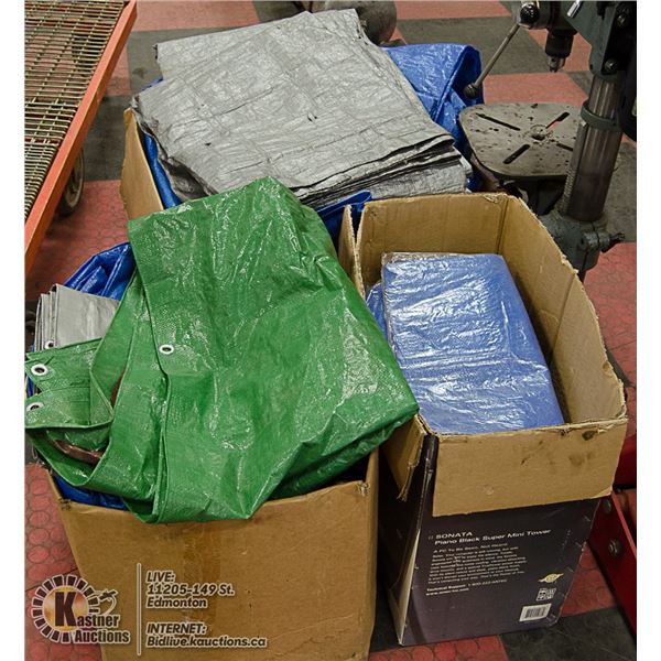 3 BOXES OF TARPS