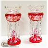 Image 1 : PAIR OF RED MANTLE LUSTRES
