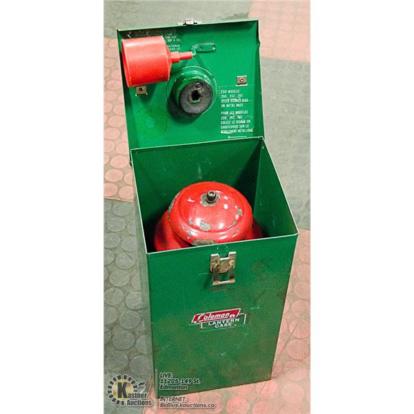 COLEMAN LANTERN WITH METAL CASE