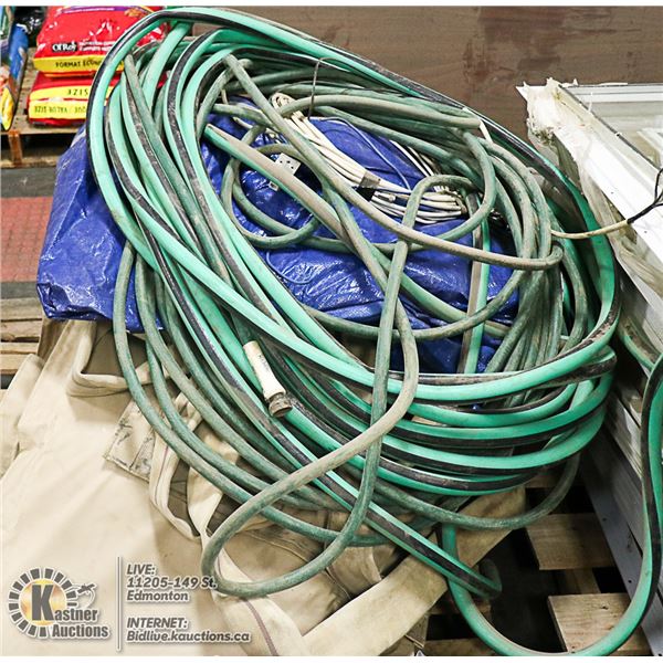 PALLET OF BAY DOOR SKIRTING AND HOSES LOT