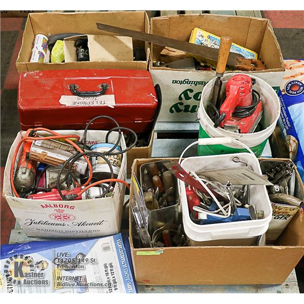 PALLET OF VARIOUS TOOLS AND SUPPLIES