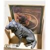 Image 1 : LARGE RESIN DOG (18 INCHES) AND DOG PICTURE