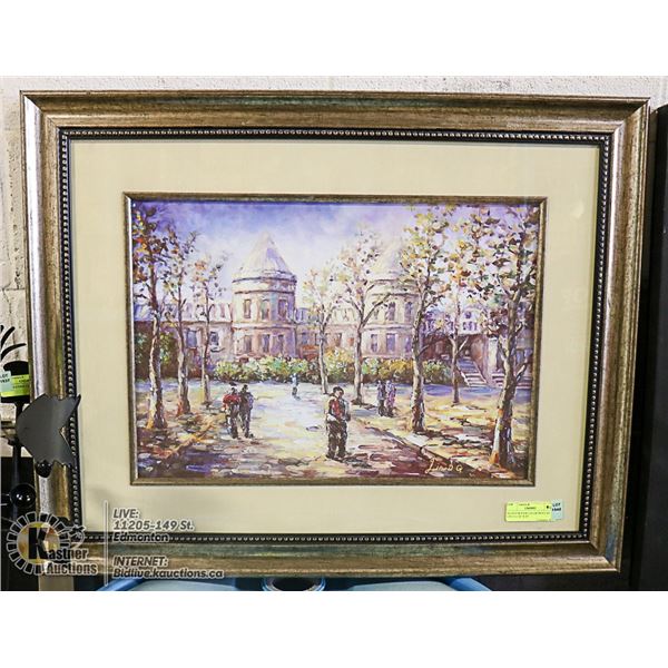 SIGNED WATER COLOR PRINT BY LIN D. G 24" X 29"